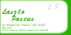 laszlo pascus business card